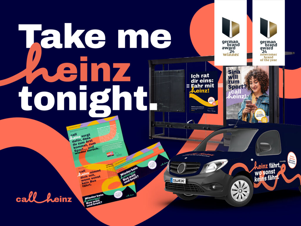 Übersicht der Werbemittel der Markenkreation für die Marke callheinz