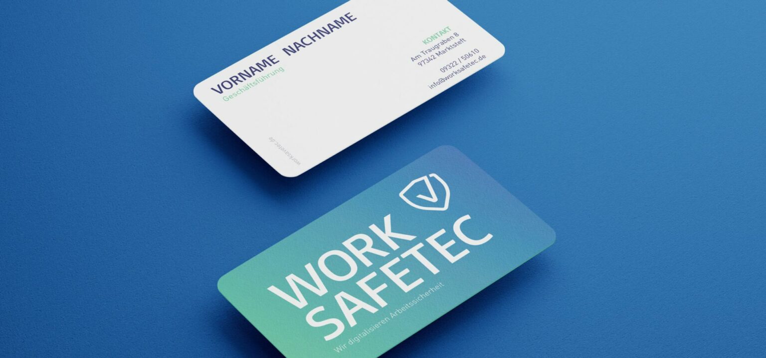 Mockup Visitenkarten aus der Markenkreation Work Safetec