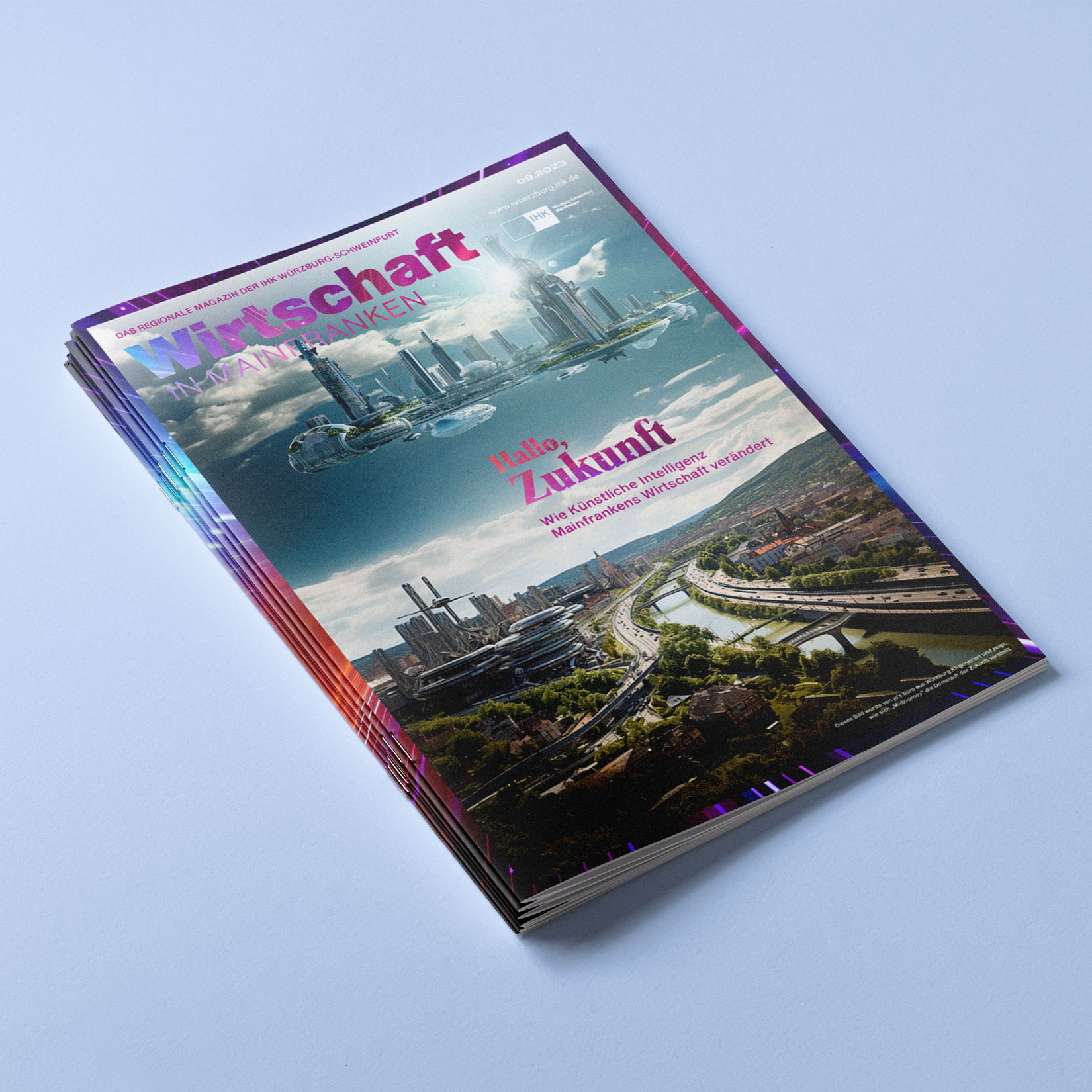 Titelseiten Gestaltung, KI generiertes Design Würzburg IHK