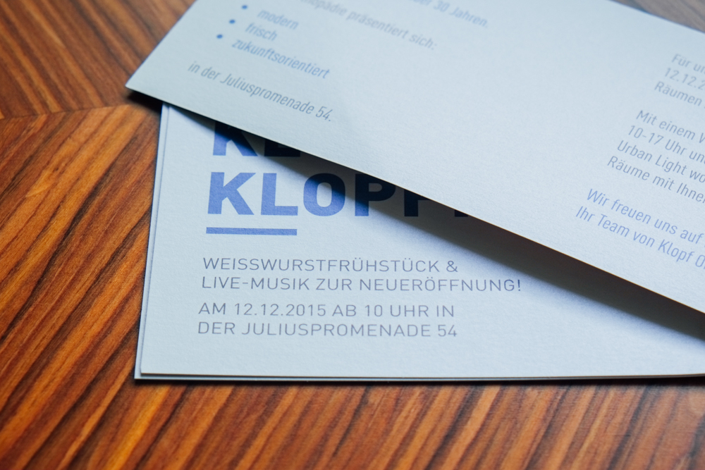 Klopf Würzburg Visitenkarten