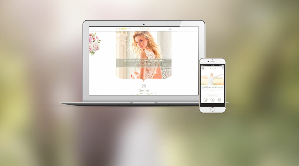 Liebesglück Brautboutique Webdesign Würzburg