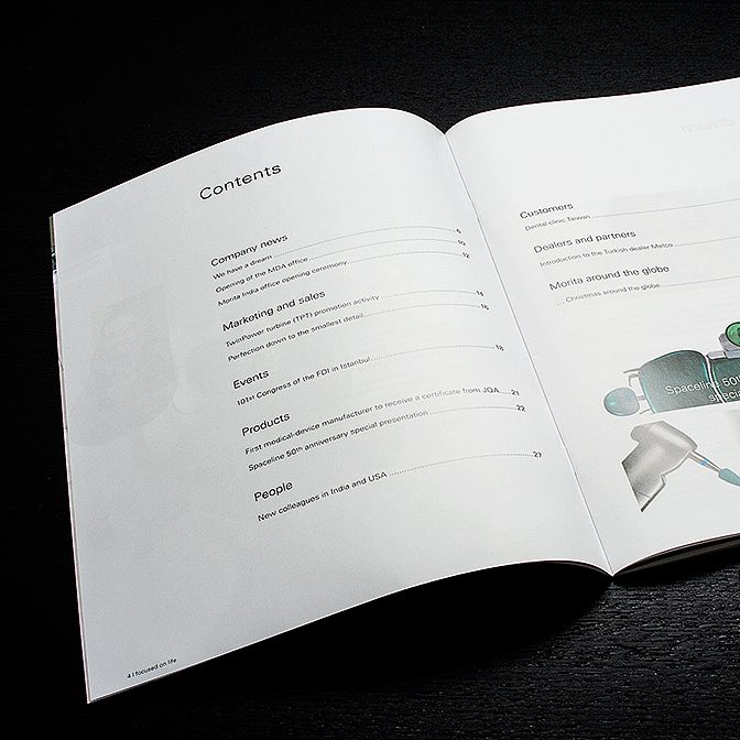 J. Morita Europe - Editorialdesign