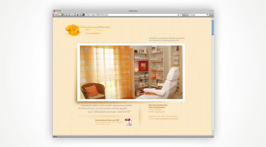 Webvisitenkarte Naturkosmetik Petra Breidenbach