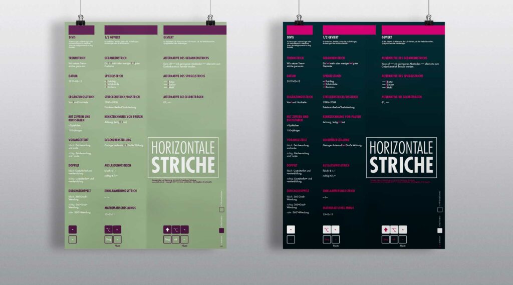 Detailtypografie Poster Horizontale Striche