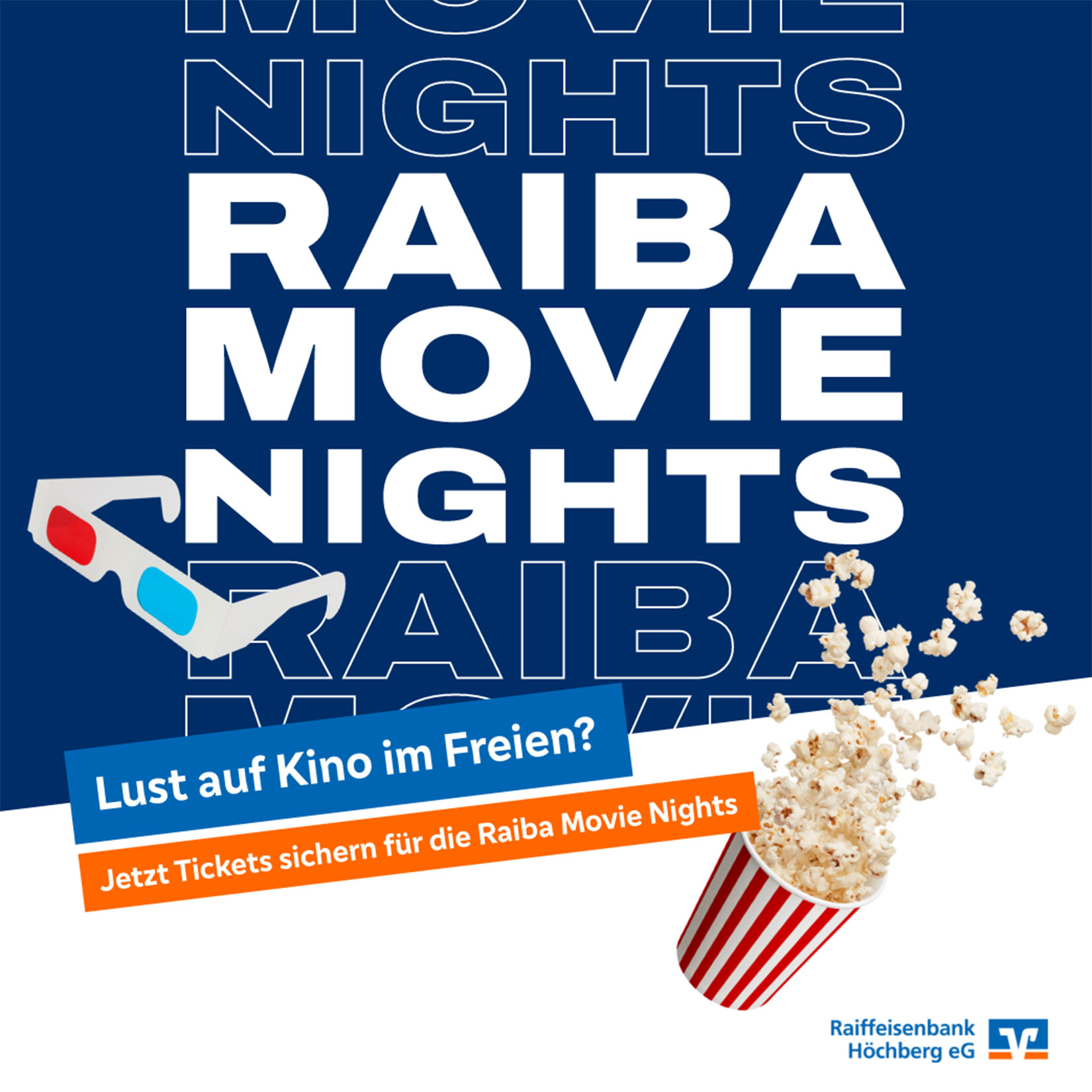 Keyvisual Grafikdesign für die Movie Night der Raifeisenbank