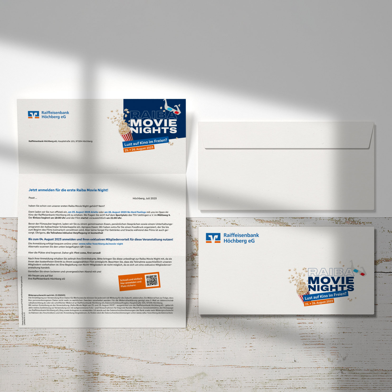 Keyvisual Grafikdesign für die Movie Night der Raifeisenbank