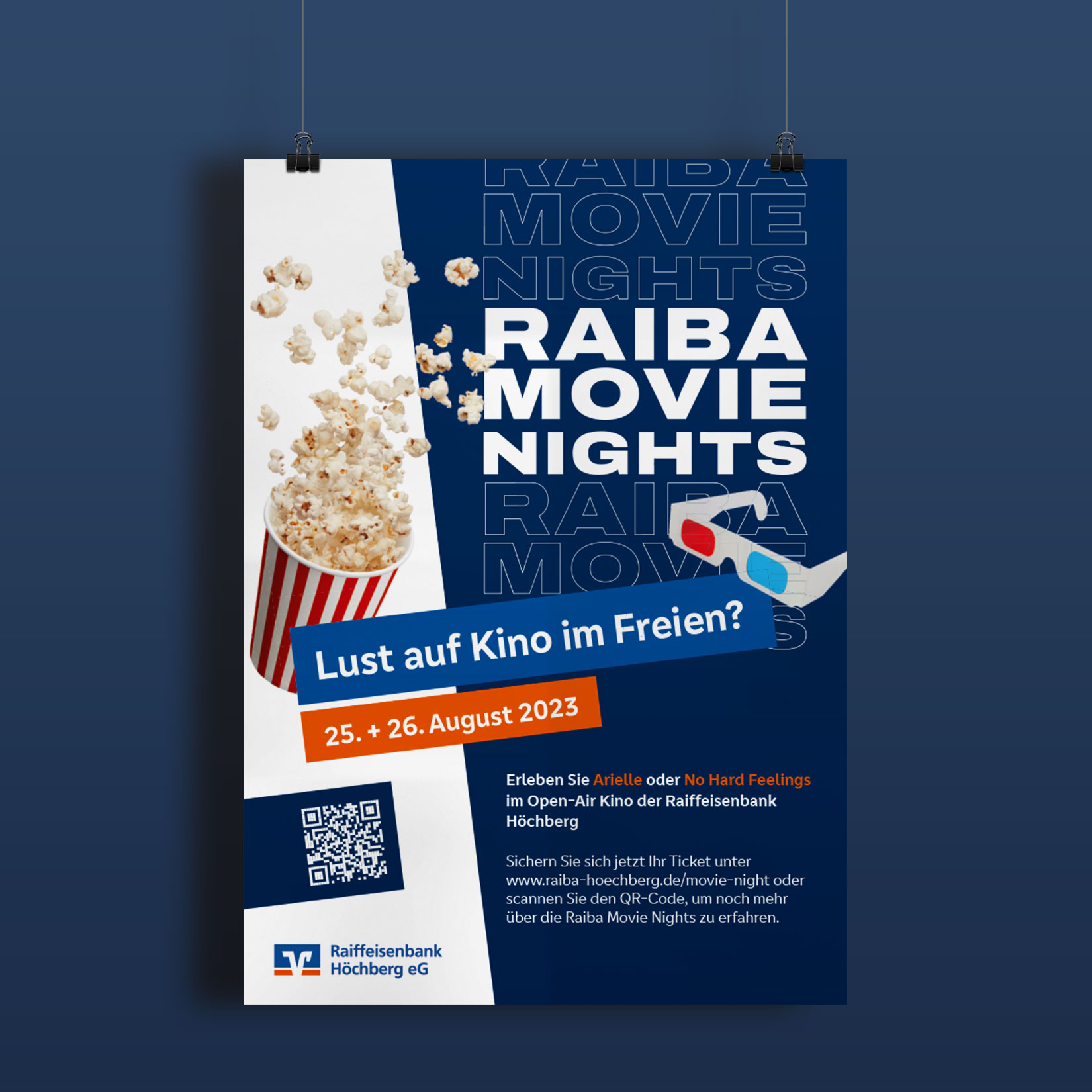 Keyvisual Grafikdesign für die Movie Night der Raifeisenbank