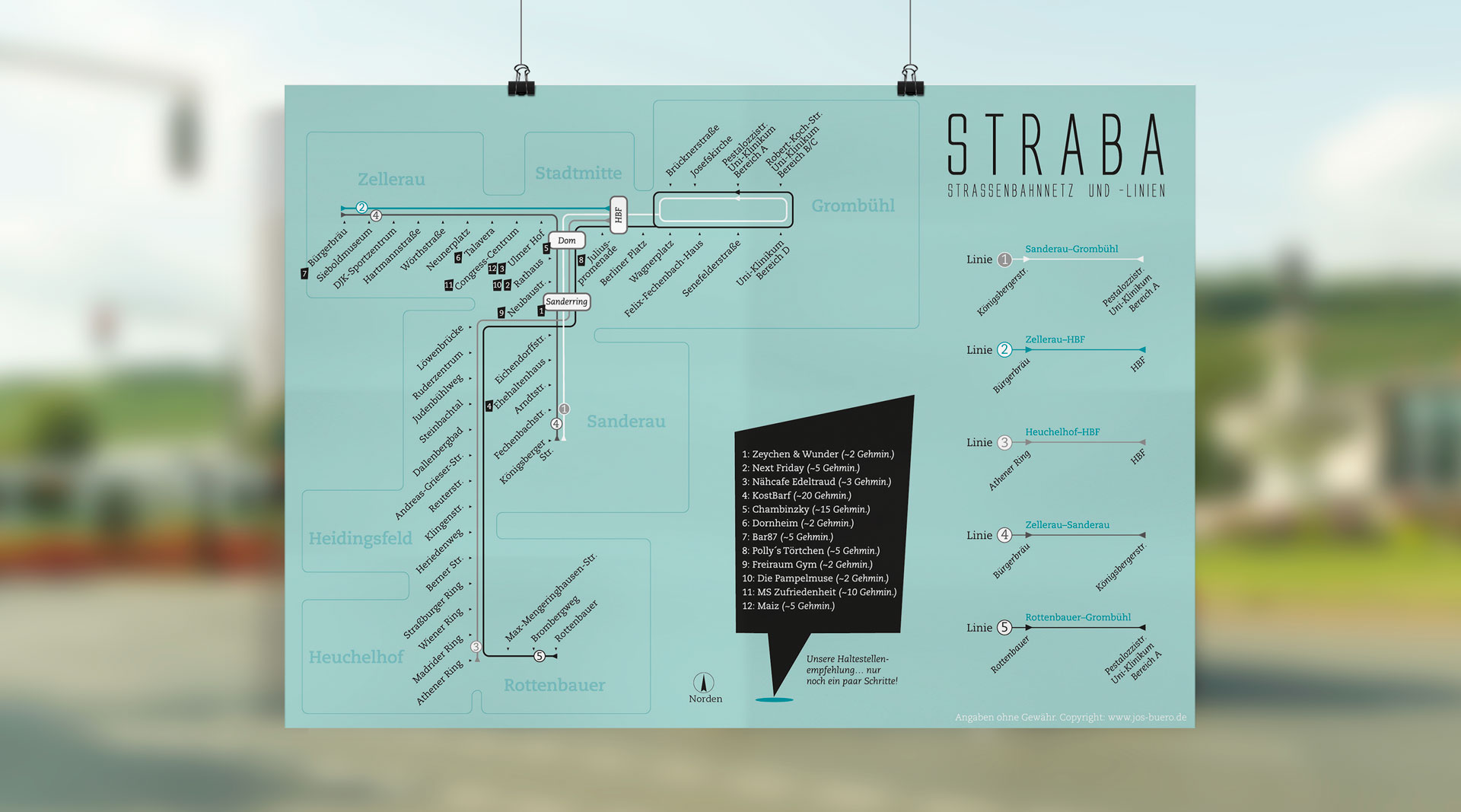 Straßenbahnplan - Würzburger Straba