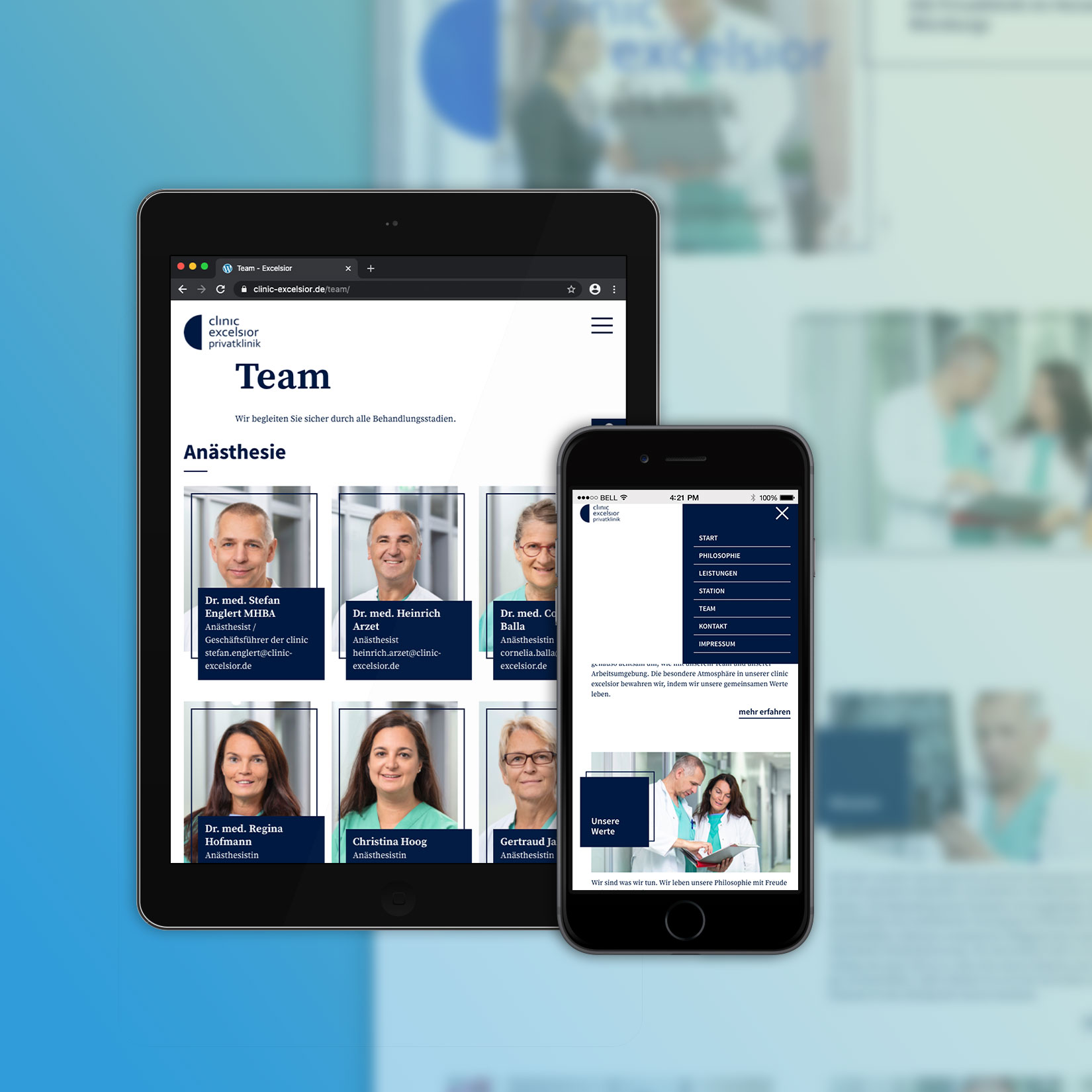 Webdesign für clinic excelsior