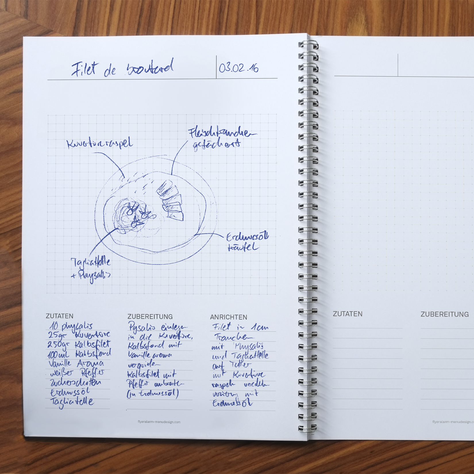 Flyeralarm Menu Design Chef Notebook