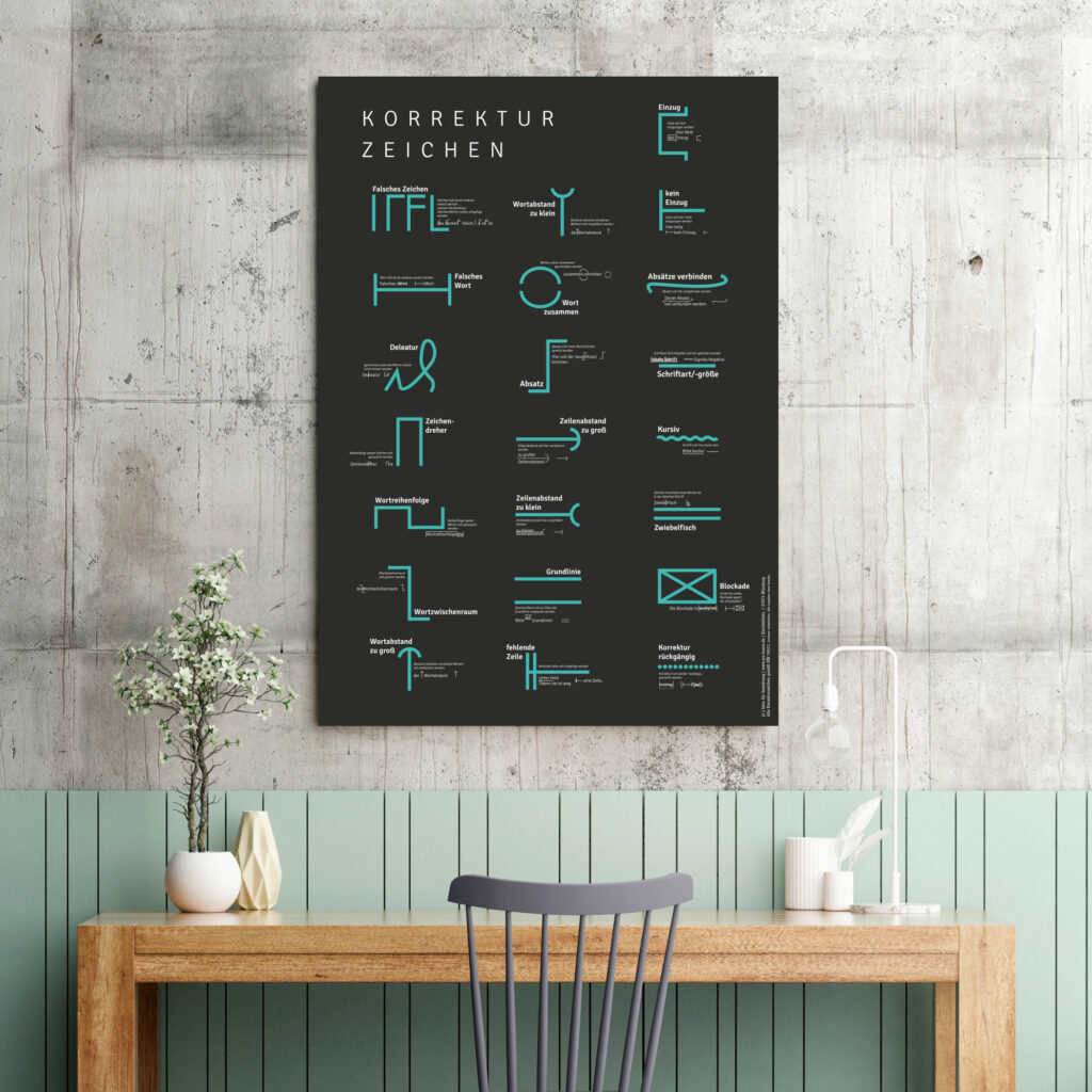 Printshop Poster Korrekturzeichen