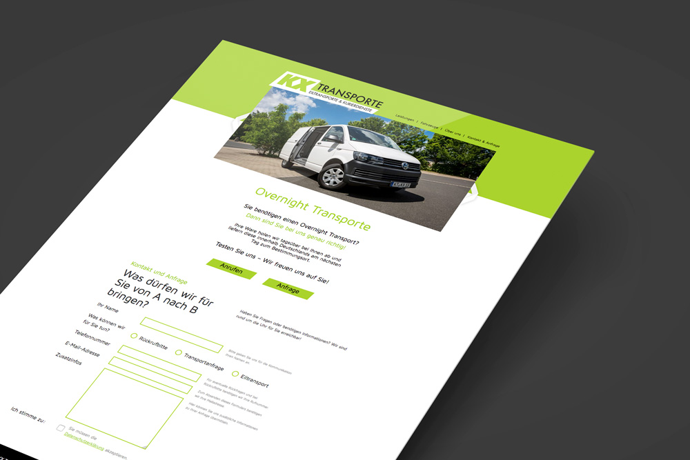 Webdesign und Markenkreation KX-Transporte