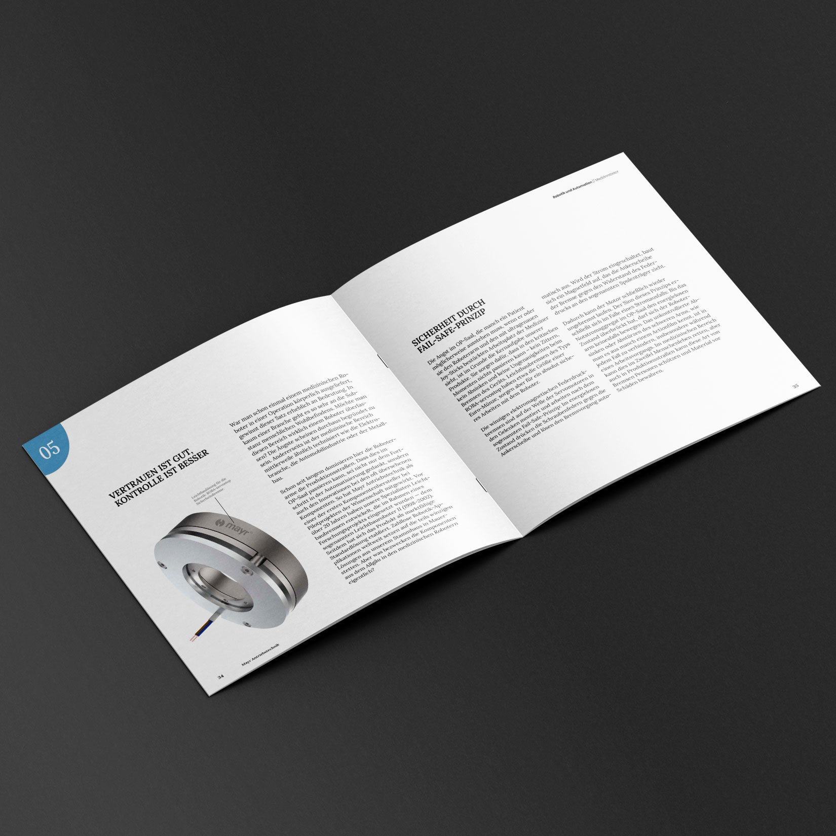 Editorial Design und Layout für Mayr Antriebstechnik