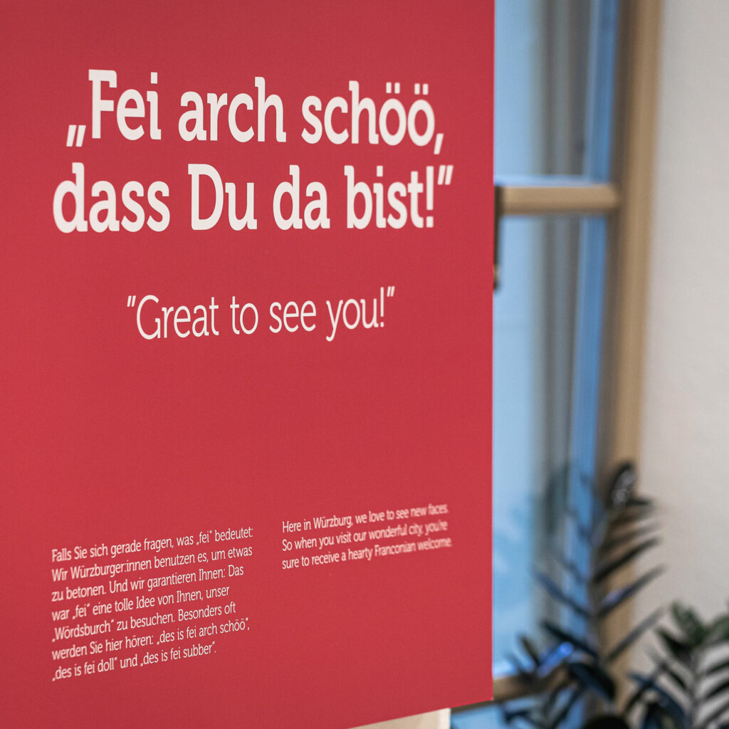 Schön, dass Du da bist auf fränkisch