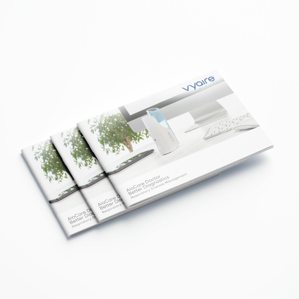 hochwertige Broschüre für Vyaire Medical AioCare