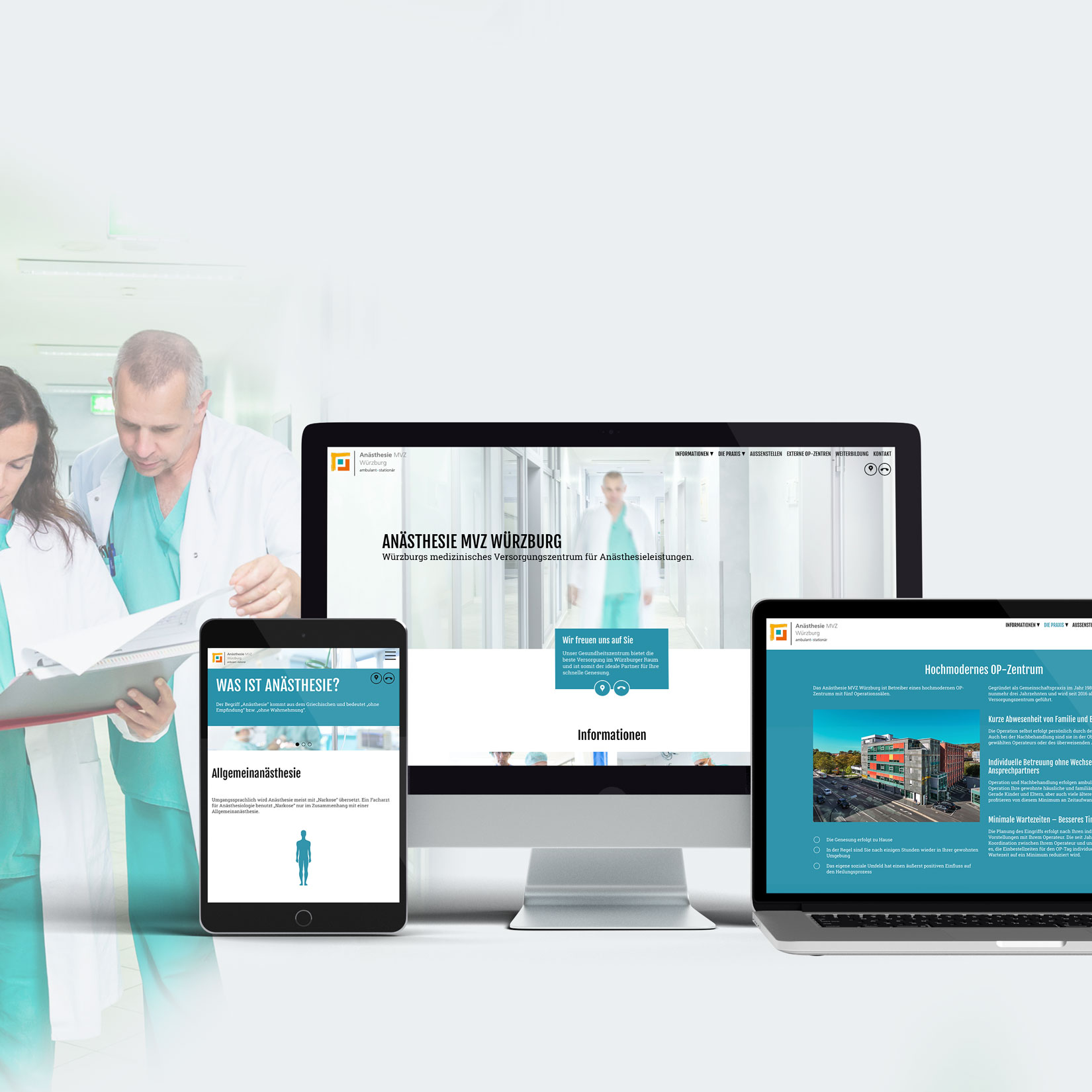 Webdesign für medizinisches Versorgungszentrum Würzburg