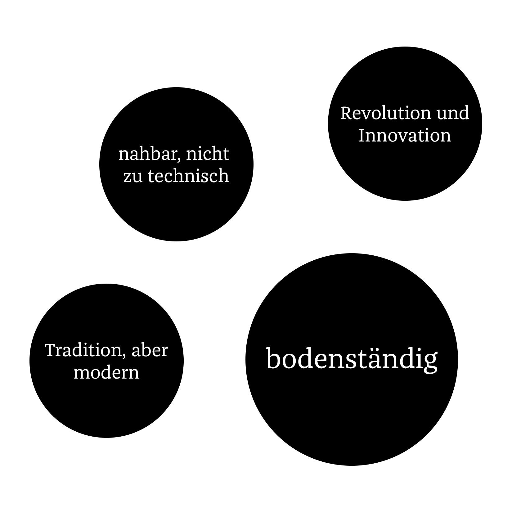 Folgende Punkte sind für die Marke wichtig: nahbar, aber nicht zu technisch, Revolution und Innovation, Tradition, aber modern sowie Bodenständigkeit