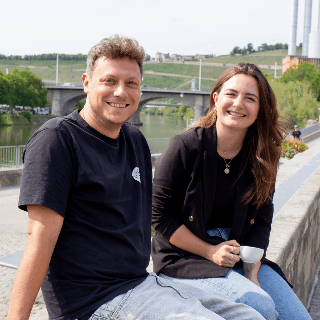 Die Geschäftsführer von JOScreative: Jo Breidenbach und Celina Friedel