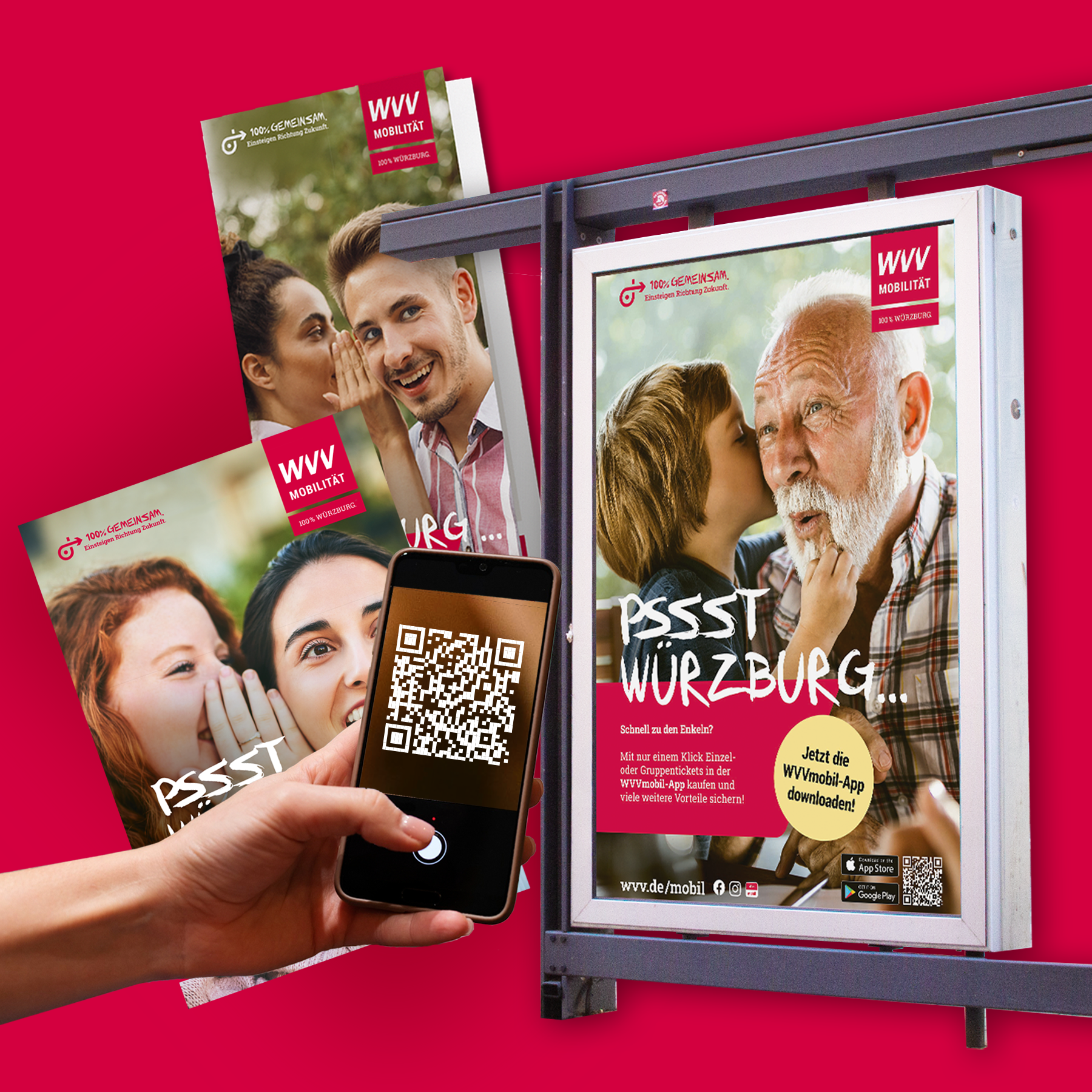 WVV Kampagne Würzburg durch JOS/creative - Werbekampagne für WVVmobil-App