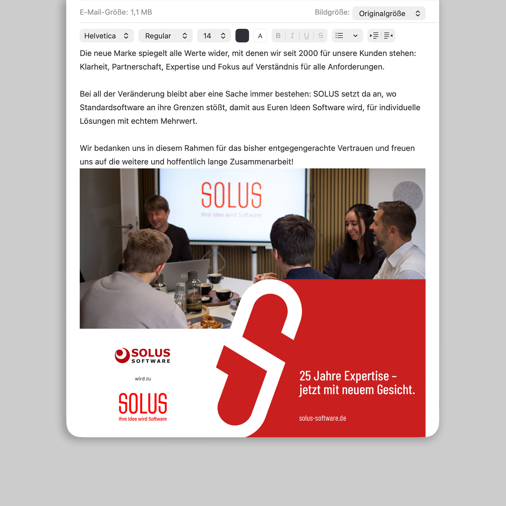 SOLUS, Rebranding; Kampagne, Mailing