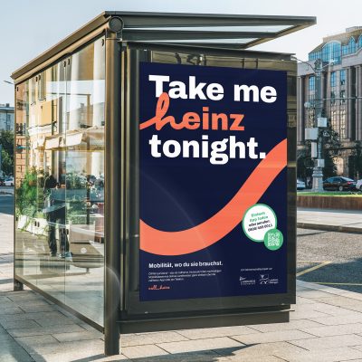 Citylight für das Branding zur Produkteinführung von callheinz in Mainfranken