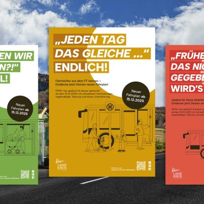 Plakatserie für die Erklärung des neuen ÖPNV Liniennetzplans