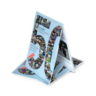Wertiger Faltflyer für 50 Jahre MGG