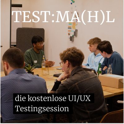TEST:MA(H)L Titelbild - kostenlose texting session UI/UX Design