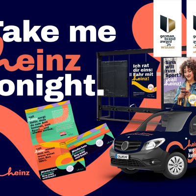 Übersicht der Werbemittel der Markenkreation für die Marke callheinz