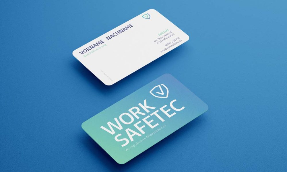 Mockup Visitenkarten aus der Markenkreation Work Safetec