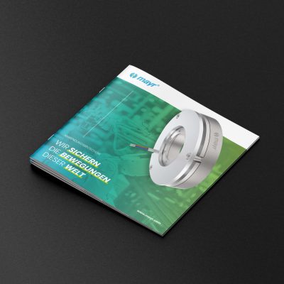 Mayr Antriebstechnik Broschüre Titelgestaltung