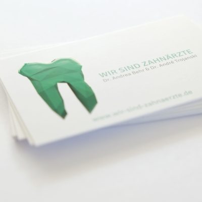 Wir sind Zahnärzte Trojanski Visitenkarten Corporate Design jos büro für Gestaltung Würzburg